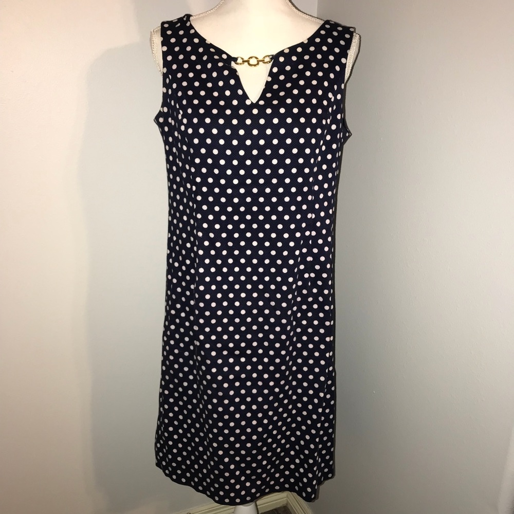 LIKE NEW! BLUE AND WHITE POLKA DOT DRESS